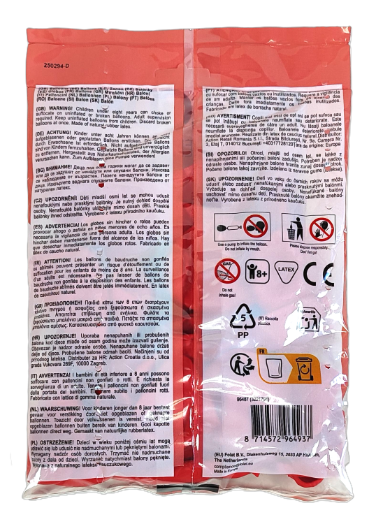 Czerwone balony - 25 sztuk.