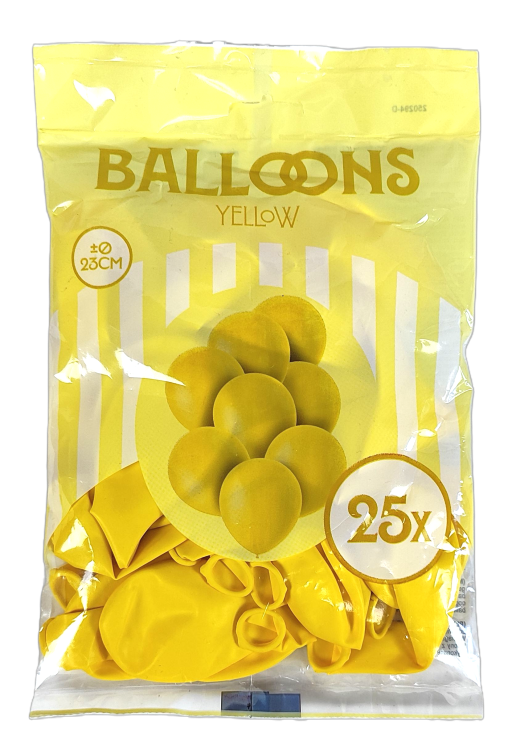 Żółte balony - 25 sztuk.
