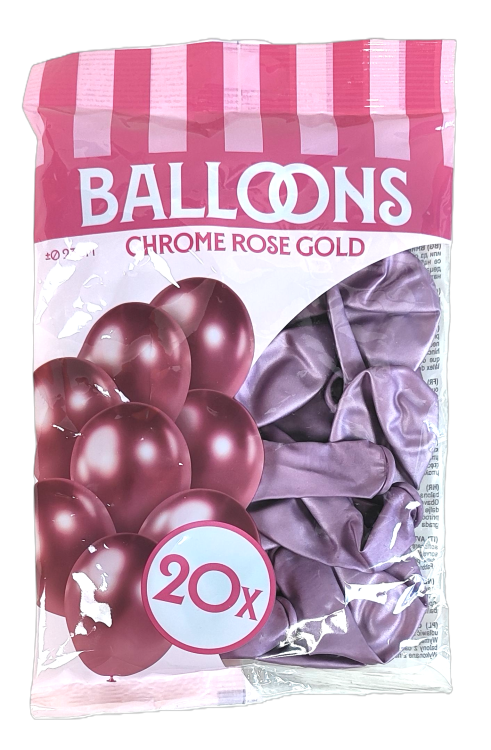 Chromowane balony 20 sztuk - Rose gold.