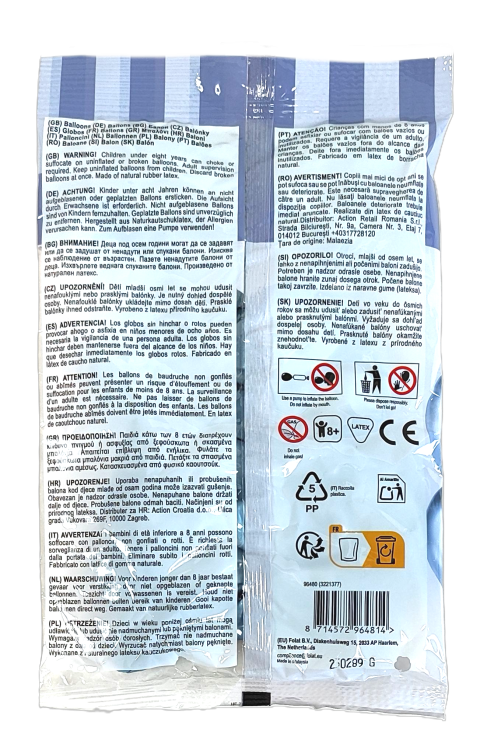 Chromowane balony 20 sztuk - Niebieskie