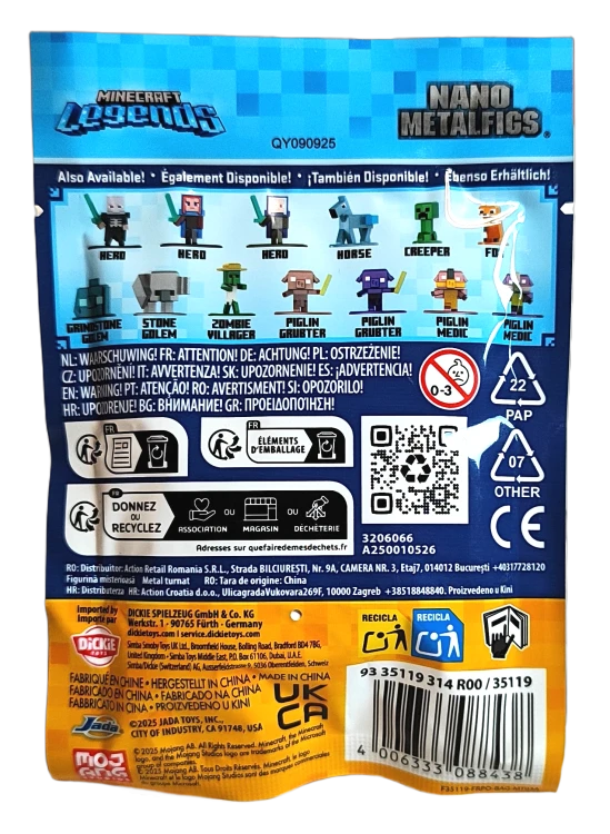 Metalowa mini figurka Minecraft - saszetka niespodzianka.