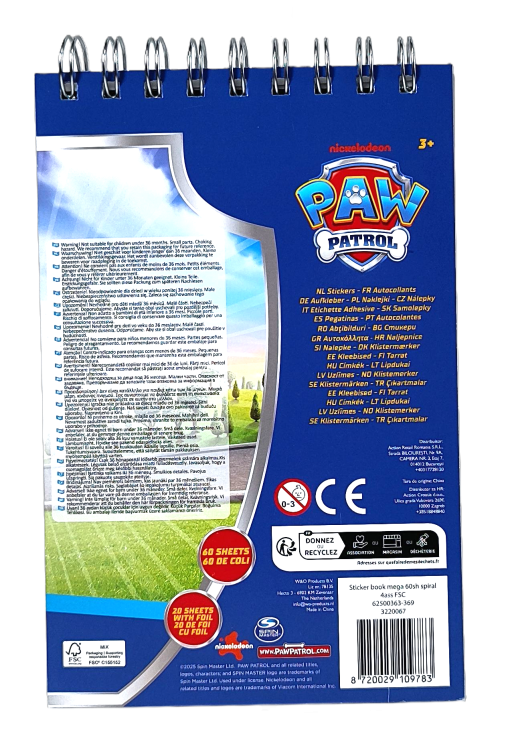 Mega książka z naklejkami Psi Patrol - 60 arkuszy