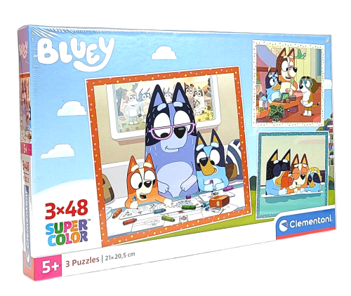 Puzzle Clementoni  3x48 Super kolor Bluey 25003