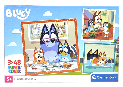 Puzzle Clementoni  3x48 Super kolor Bluey 25003