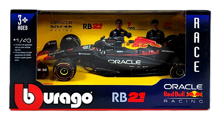 Bburago 1:43 BOLID F1 Red Bull Racing RB21 Verstappen Bahrajn GP