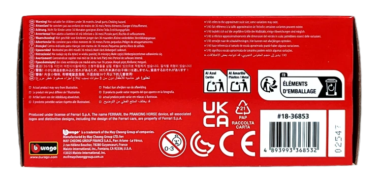 Bburago 1:43 BOLID F1 Ferrari SF-25 Melbourne GP 2025 Leclerc