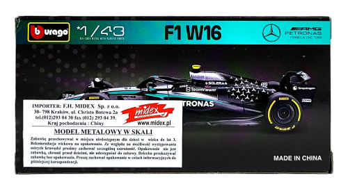 Bburago 1:43 BOLID F1 Mercedes AMG W16 2025 George Russell