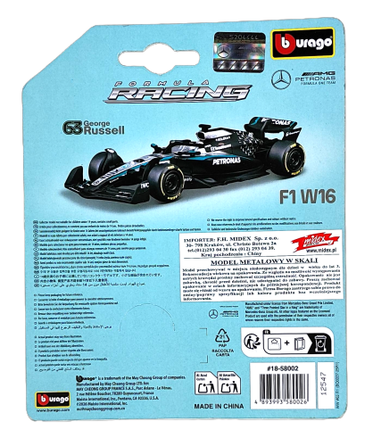 Bburago 1:64 BOLID F1 Mercedes AMG W16 2025 George Russell