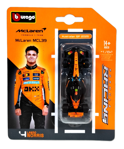 Bburago 1:64 BOLID F1 McLaren MCL39 Norris GP Australii 2025