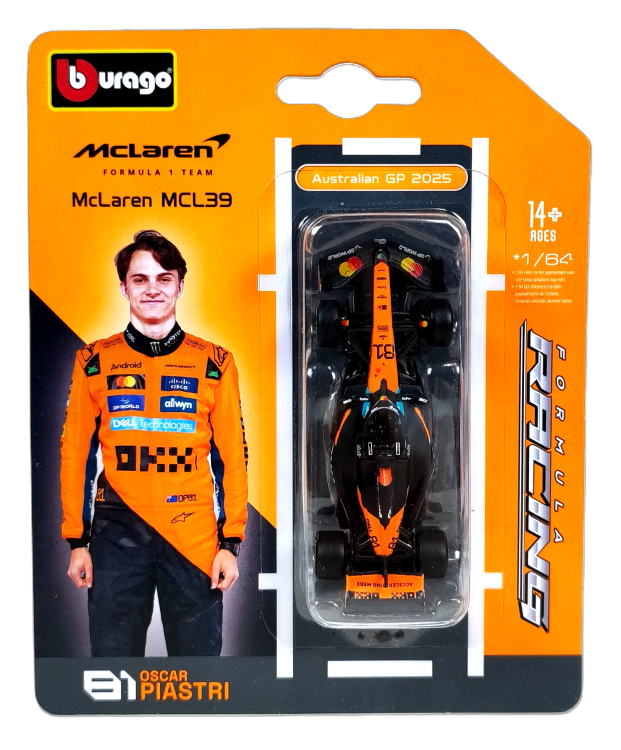 Bburago 1:64 BOLID F1 McLaren MCL39 Piastri GP Australii 2025